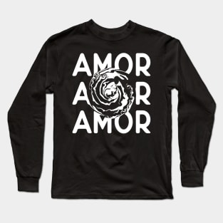 Amor typography white Long Sleeve T-Shirt